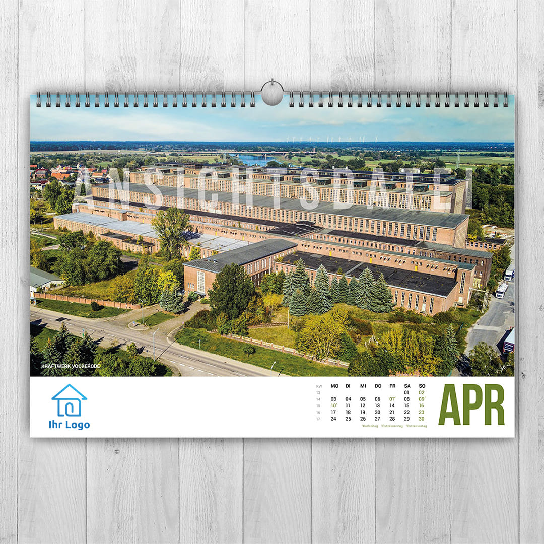 Der Luftbildkalender für Sachsen-Anhalt 2023 Monat April